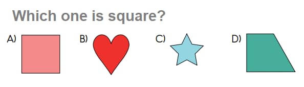 Math 1st grade geometric shapes sample question