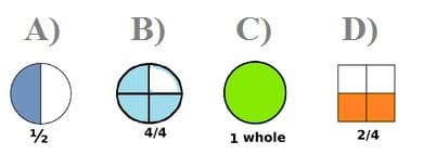 Math 2nd grade fraction sample question